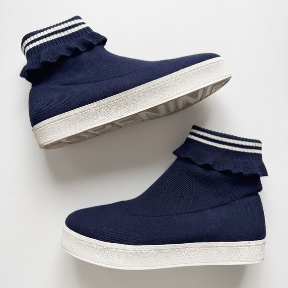 Opening Ceremony Navy White Stripe High Top Slip On Bobby Sneakers Size 9 - Picture 3 of 9